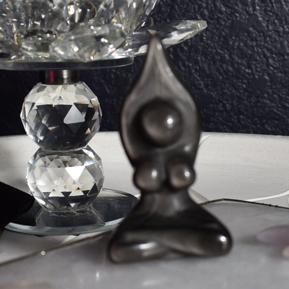 Silver Sheen Obsidian Yoga Goddess